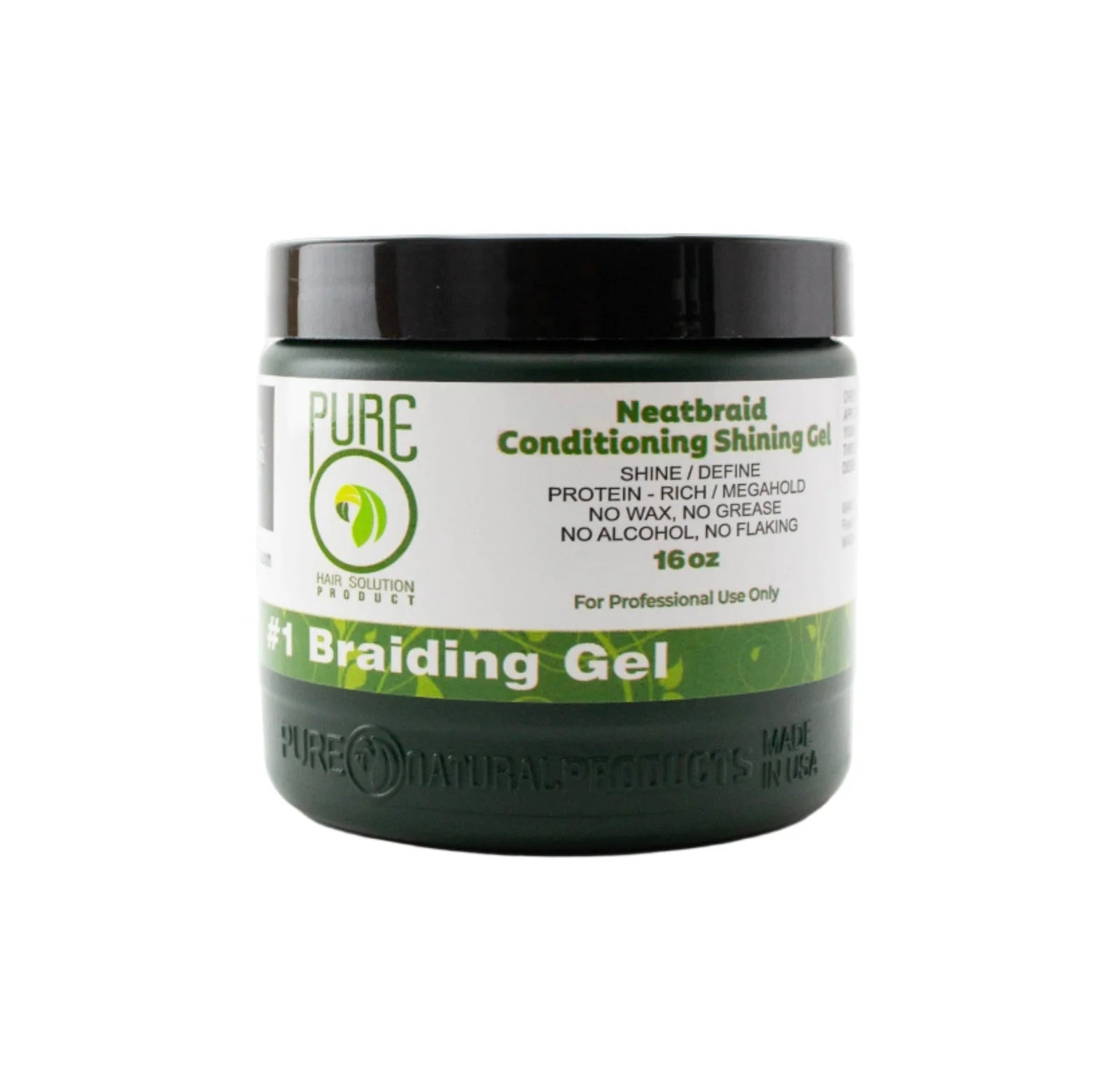 Pure O Hair Solution NeatBraid Conditioning Shining Gel, 16oz