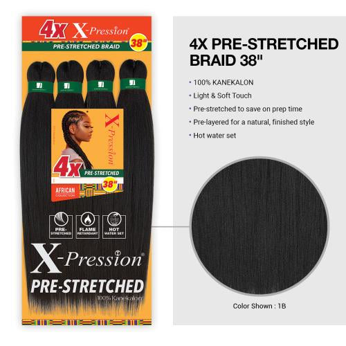 Sensationnel Braids X-Pression 4X Pre-Stretched Braid 38"