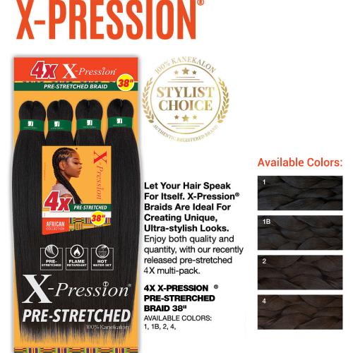 Sensationnel Braids X-Pression 4X Pre-Stretched Braid 38"