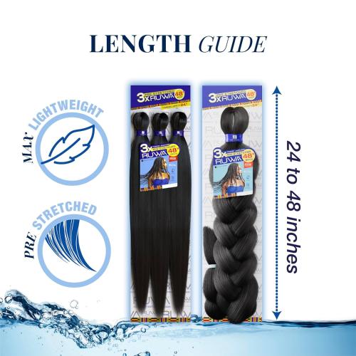 Sensationnel Synthetic Hair Braids X-Pression 3X Ruwa Pre-Stretched Braid 48"