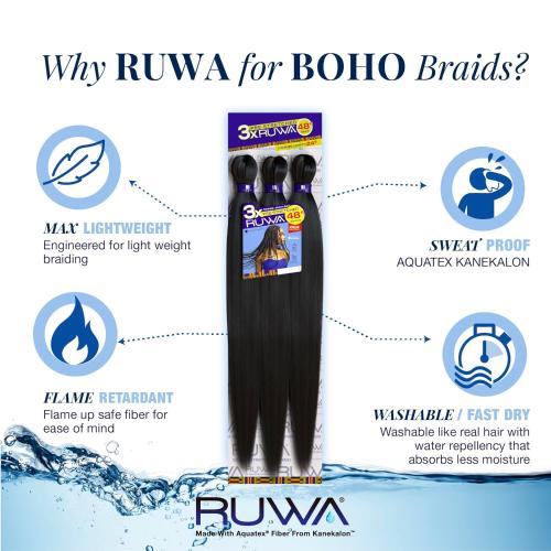 Sensationnel Synthetic Hair Braids X-Pression 3X Ruwa Pre-Stretched Braid 48"