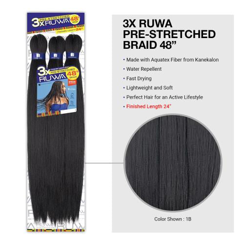 Sensationnel Synthetic Hair Braids X-Pression 3X Ruwa Pre-Stretched Braid 48"